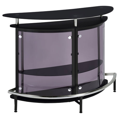 Amarillo 2 - tier Bar Unit Black and Chrome | Coaster | Home Elegance USA