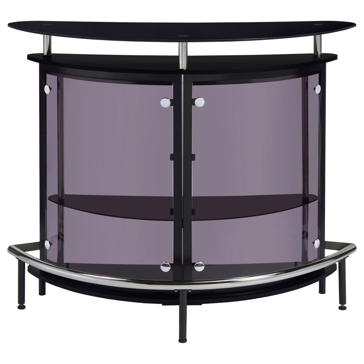 Amarillo 2 - tier Bar Unit Black and Chrome | Coaster - 101065 - Home Elegance USA - 4