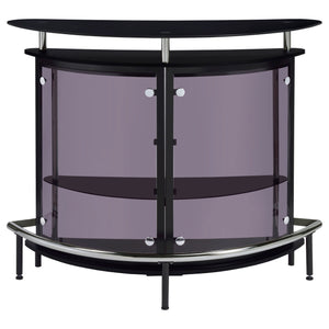 Home Bar - Amarillo 2-tier Bar Unit Black and Chrome