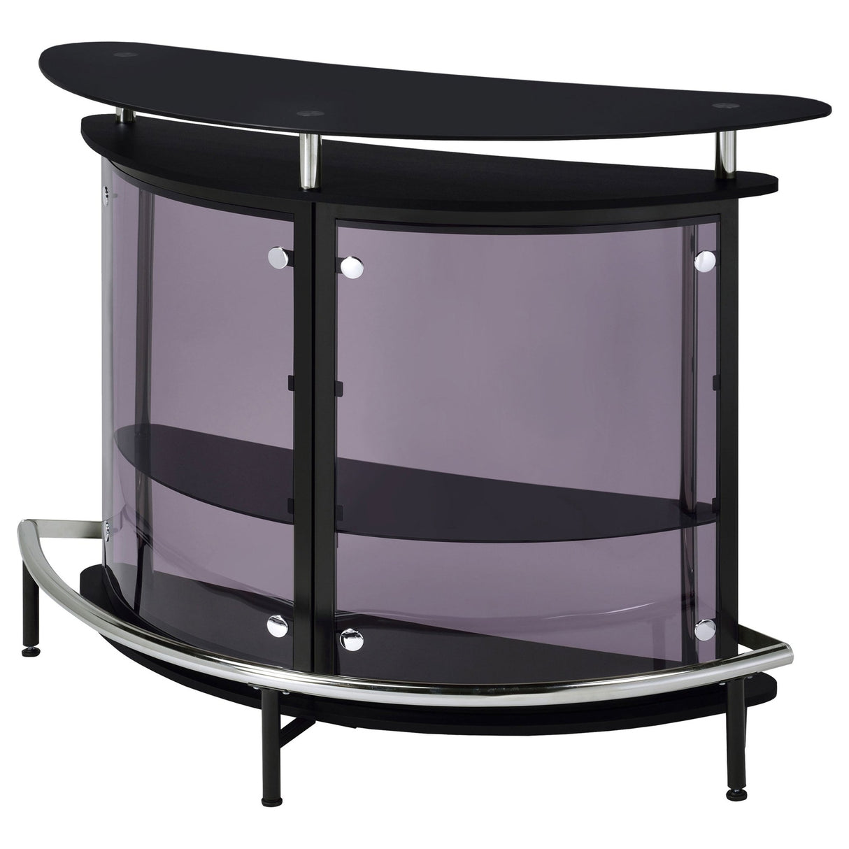 Amarillo 2 - tier Bar Unit Black and Chrome | Coaster | Home Elegance USA