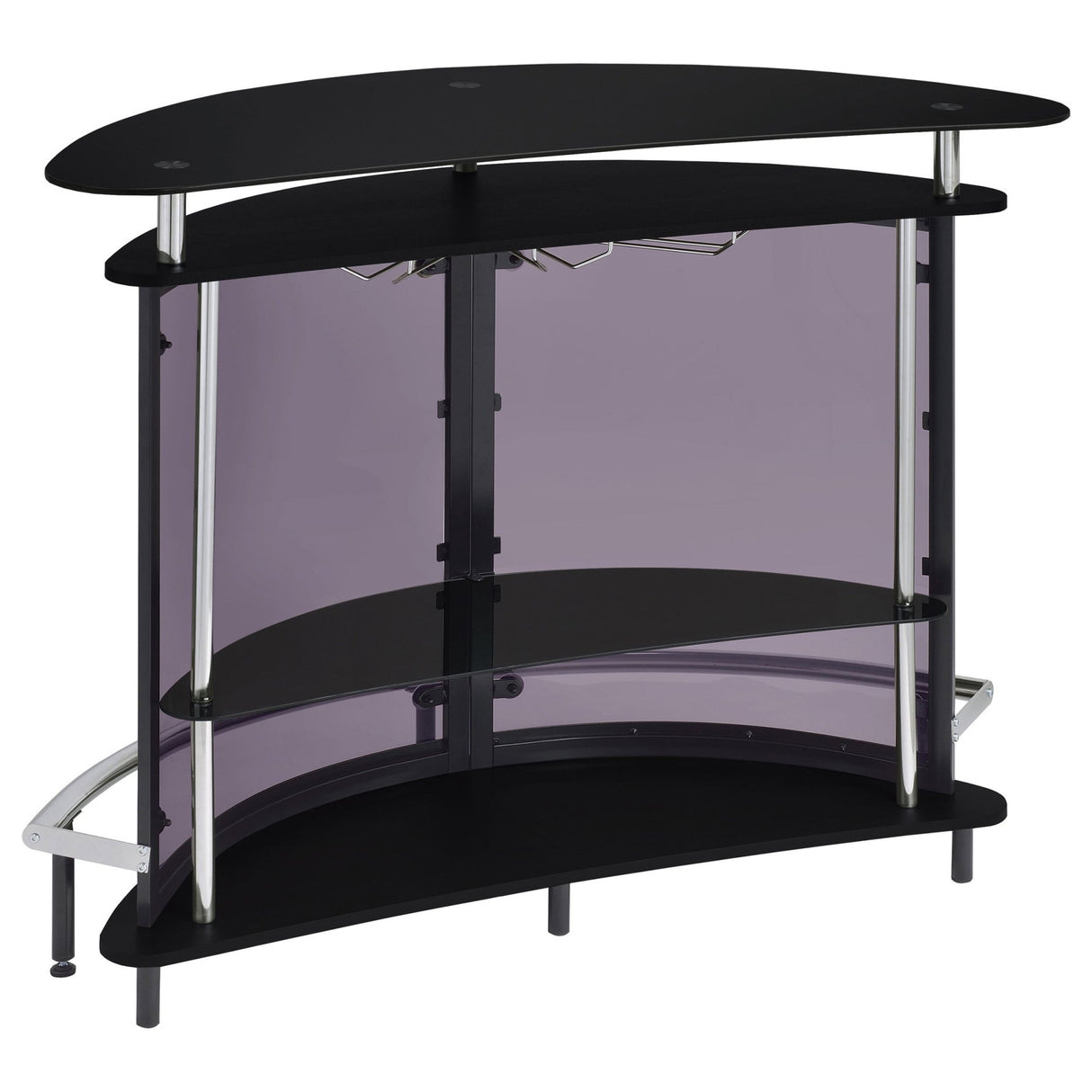 Amarillo 2 - tier Bar Unit Black and Chrome | Coaster - 101065 - Home Elegance USA - 7