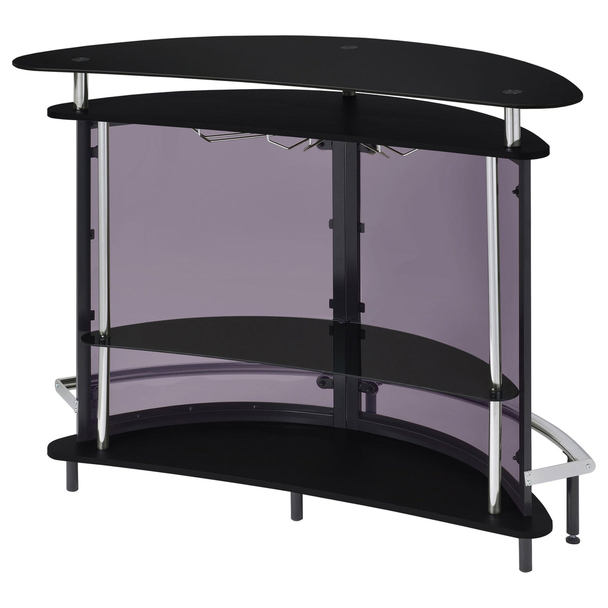 Amarillo 2 - tier Bar Unit Black and Chrome | Coaster | Home Elegance USA