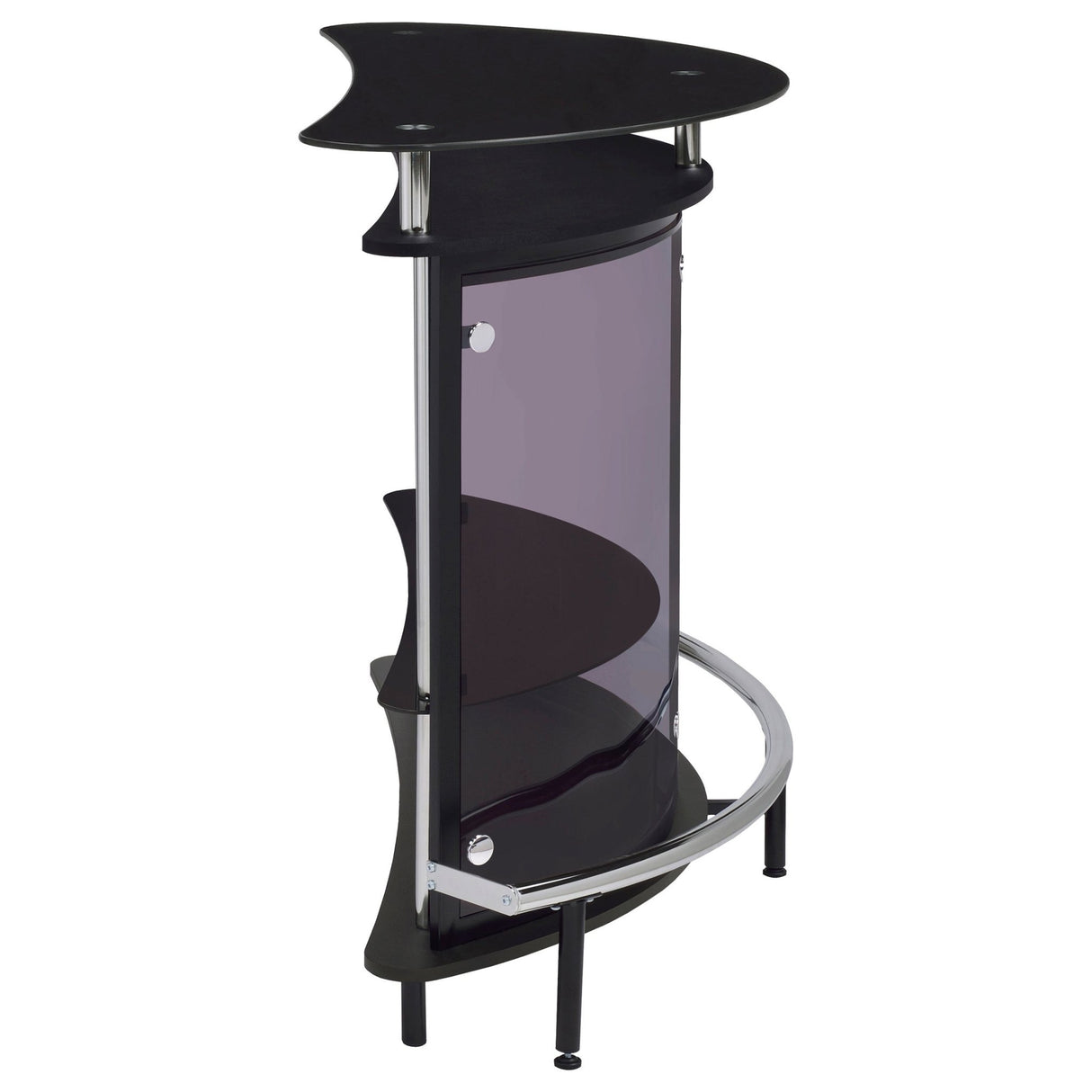 Amarillo 2 - tier Bar Unit Black and Chrome | Coaster | Home Elegance USA