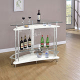 Amarillo 2 - tier Bar Unit White and Chrome | Coaster | Home Elegance USA