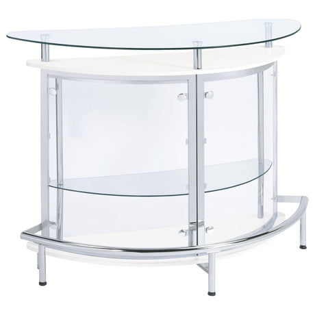 Amarillo 2 - tier Bar Unit White and Chrome | Coaster | Home Elegance USA