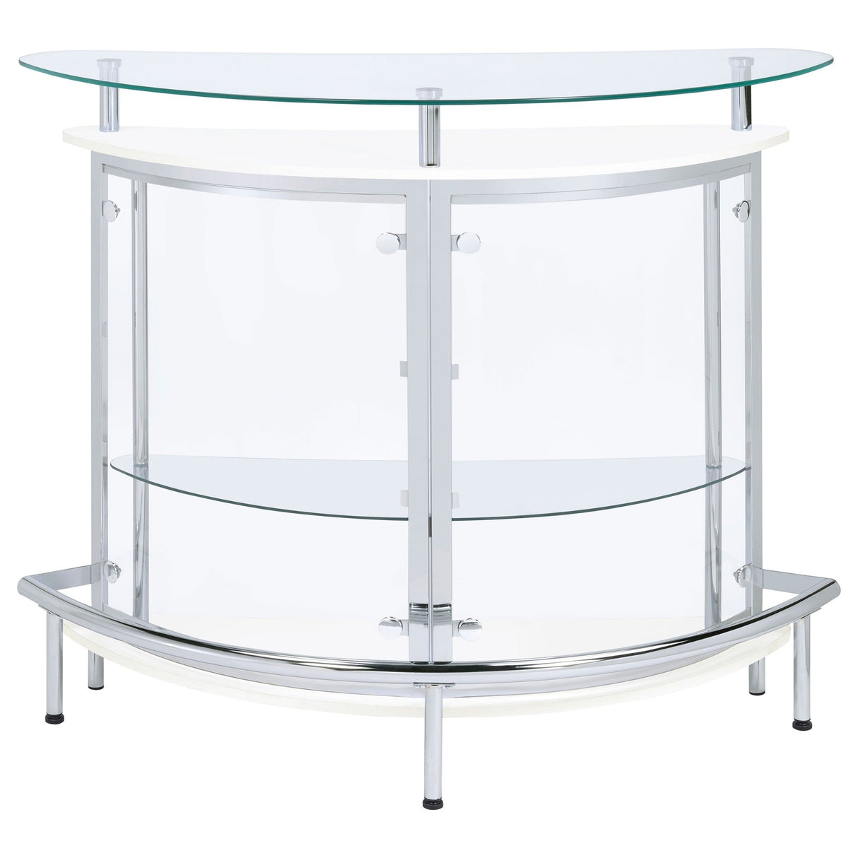 Amarillo 2 - tier Bar Unit White and Chrome | Coaster | Home Elegance USA