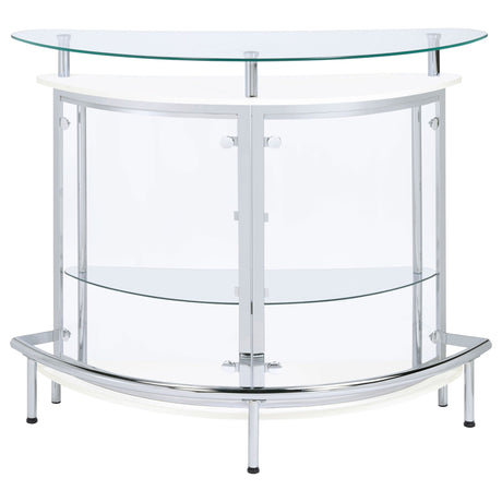 Amarillo 2 - tier Bar Unit White and Chrome | Coaster | Home Elegance USA