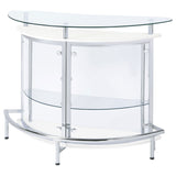 Amarillo 2 - tier Bar Unit White and Chrome | Coaster | Home Elegance USA