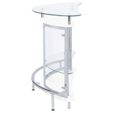 Amarillo 2 - tier Bar Unit White and Chrome | Coaster | Home Elegance USA