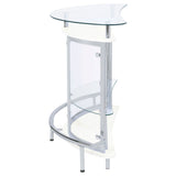 Home Bar - Amarillo 2-tier Bar Unit White and Chrome