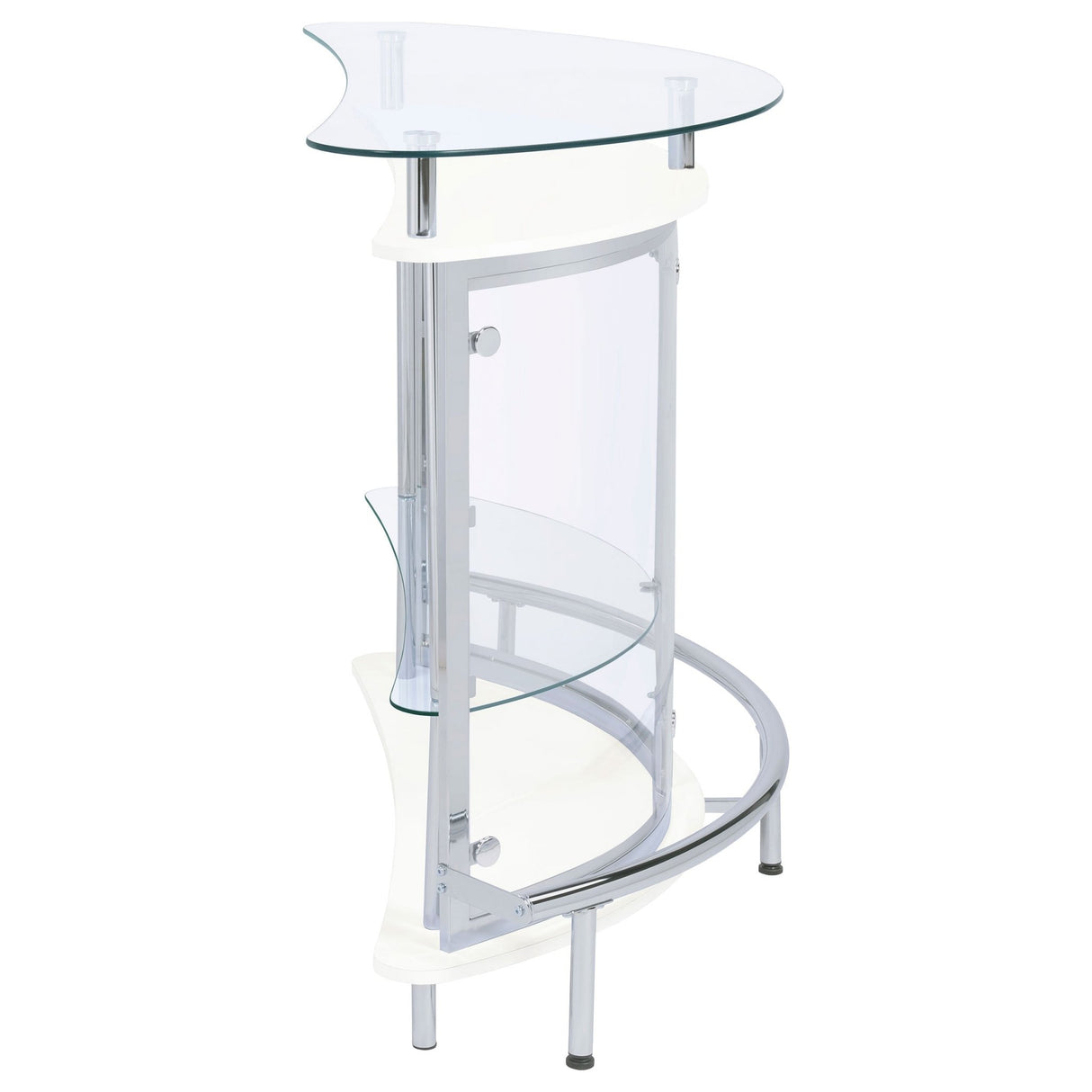 Amarillo 2 - tier Bar Unit White and Chrome | Coaster | Home Elegance USA