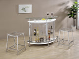 Amarillo 2 - tier Bar Unit White and Chrome | Coaster | Home Elegance USA