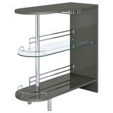 Adolfo 3 - tier Bar Table Glossy Grey and Clear | Coaster - 101073 - Home Elegance USA - 4