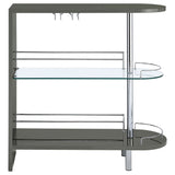 Adolfo 3 - tier Bar Table Glossy Grey and Clear | Coaster - 101073 - Home Elegance USA - 7