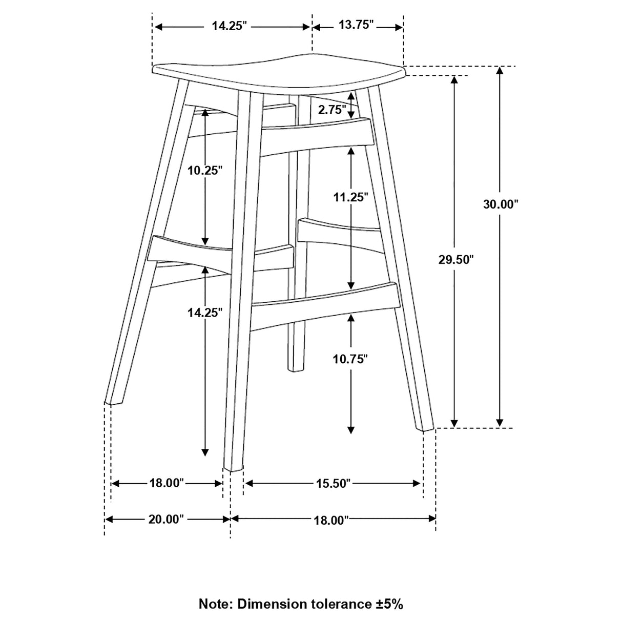 Bar Stool - Finnick Tapered Legs Bar Stools Dark Grey and Walnut (Set of 2)