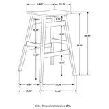 Bar Stool - Finnick Tapered Legs Bar Stools Dark Grey and Walnut (Set of 2)