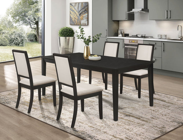 Louise 5 - piece Dining Set Black and Cream | Coaster | Home Elegance USA