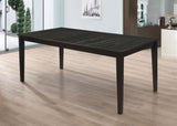 Dining Table - Louise Rectangular Dining Table with Extension Leaf Black