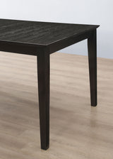 Dining Table - Louise Rectangular Dining Table with Extension Leaf Black