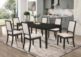 Dining Table - Louise Rectangular Dining Table with Extension Leaf Black