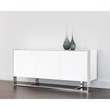 Dalton Sideboard - Stainless Steel - High Gloss White | Sunpan - SUNPAN - 101658 - Home Elegance USA - 2