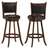 Broxton Upholstered Swivel Bar Stools Chestnut and Black (Set of 2) | Coaster | Home Elegance USA