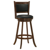 Broxton Upholstered Swivel Bar Stools Chestnut and Black (Set of 2) | Coaster | Home Elegance USA