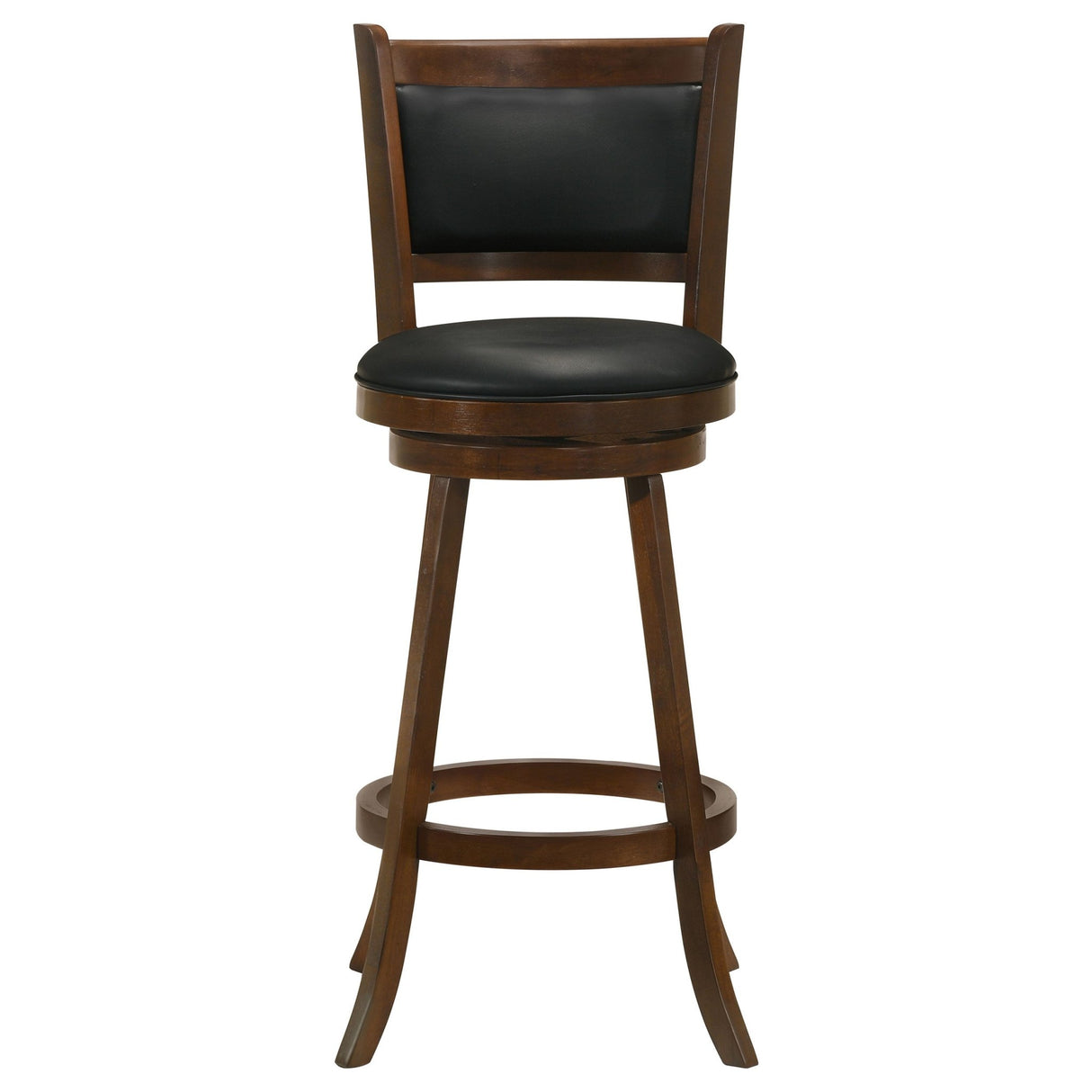 Broxton Upholstered Swivel Bar Stools Chestnut and Black (Set of 2) | Coaster | Home Elegance USA