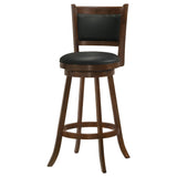 Broxton Upholstered Swivel Bar Stools Chestnut and Black (Set of 2) | Coaster | Home Elegance USA