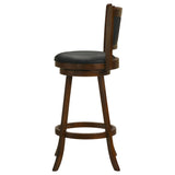 Broxton Upholstered Swivel Bar Stools Chestnut and Black (Set of 2) | Coaster | Home Elegance USA