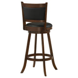 Broxton Upholstered Swivel Bar Stools Chestnut and Black (Set of 2) | Coaster | Home Elegance USA