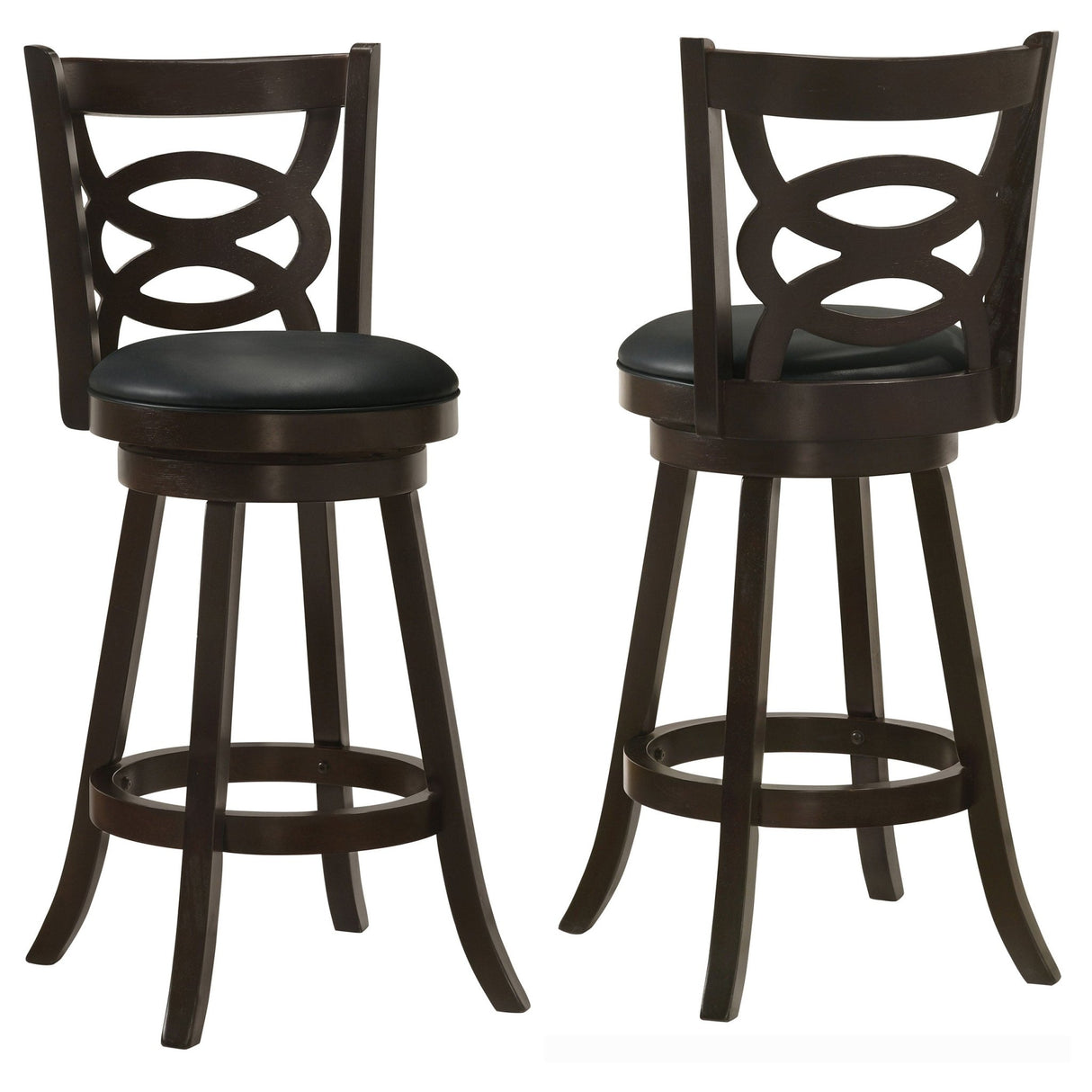 Calecita Swivel Bar Stools with Upholstered Seat Cappuccino (Set of 2) | Coaster | Home Elegance USA