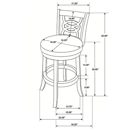 Swivel Bar Stool - Calecita Swivel Bar Stools with Upholstered Seat Cappuccino (Set of 2)