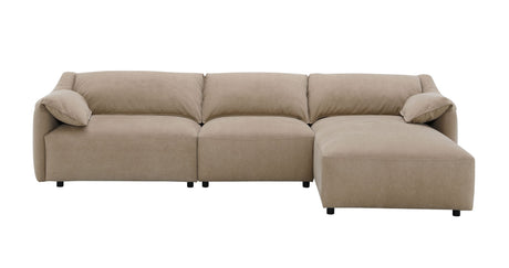 Veata Light Brown Suede Sectional Sofa - sold by Home Elegance USA