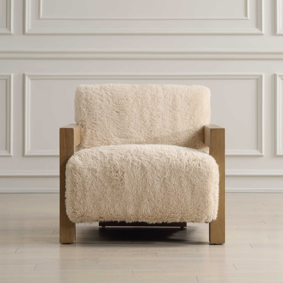 Jackson Sheepskin Accent Chair - Light Brown by Uttermost - View 2