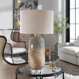 Maggie Ceramic Table Lamp - Light Brown / Silver by Uttermost - View 2