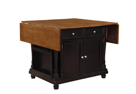 Kitchen Island - Slater 2-drawer Kitchen Island with Drop Leaves Brown and Black