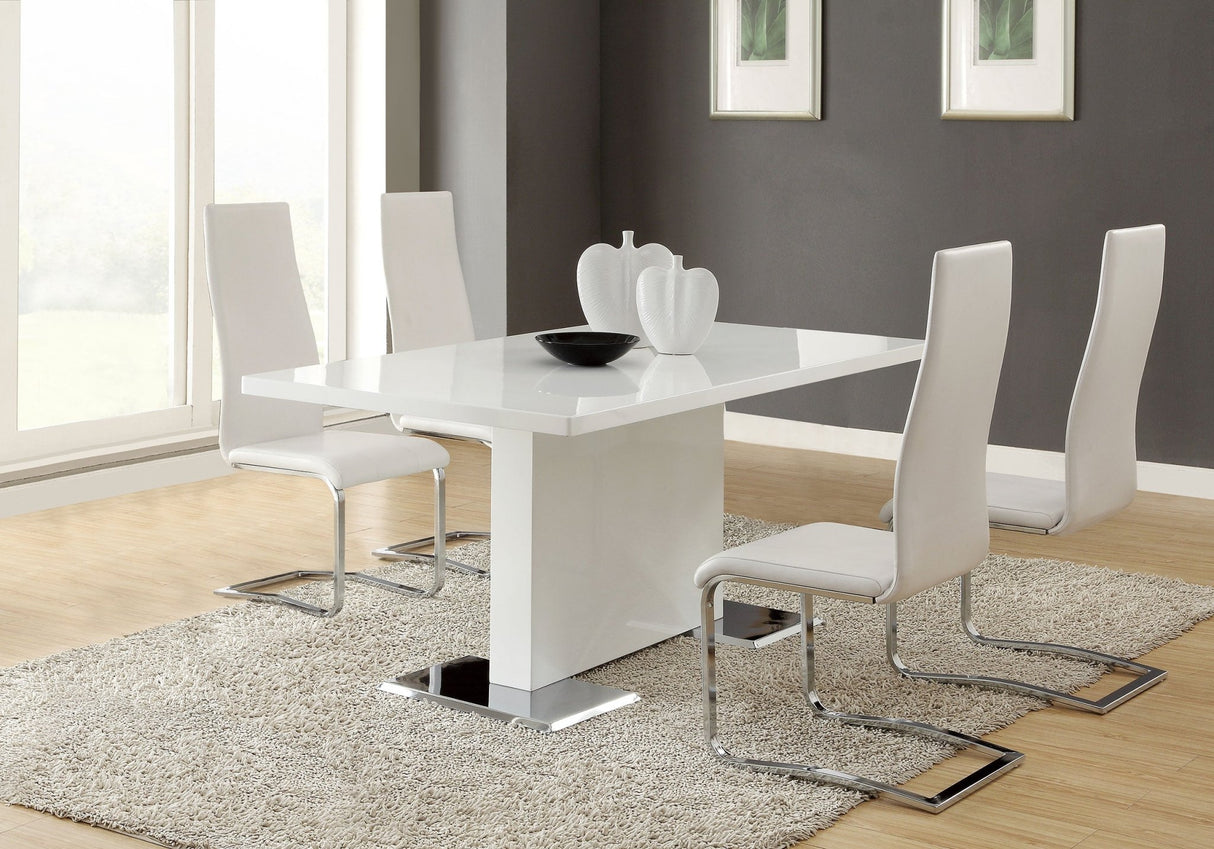 Anges 5 - piece Dining Set White High Gloss and White - 102310 - S5W - image - 1