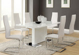 Anges T - shaped Pedestal Dining Table Glossy White | Coaster - 102310 - Home Elegance USA - 6