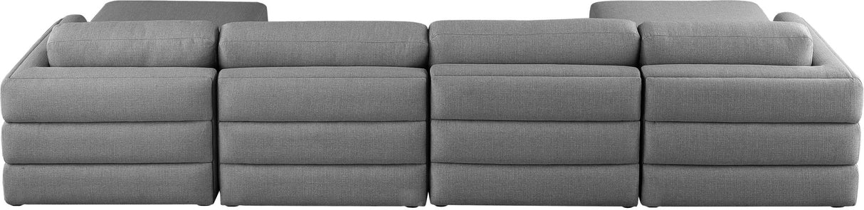 Beckham - Modular Sectional 6 Piece - Gray - Fabric - Modern & Contemporary | Home Elegance USA