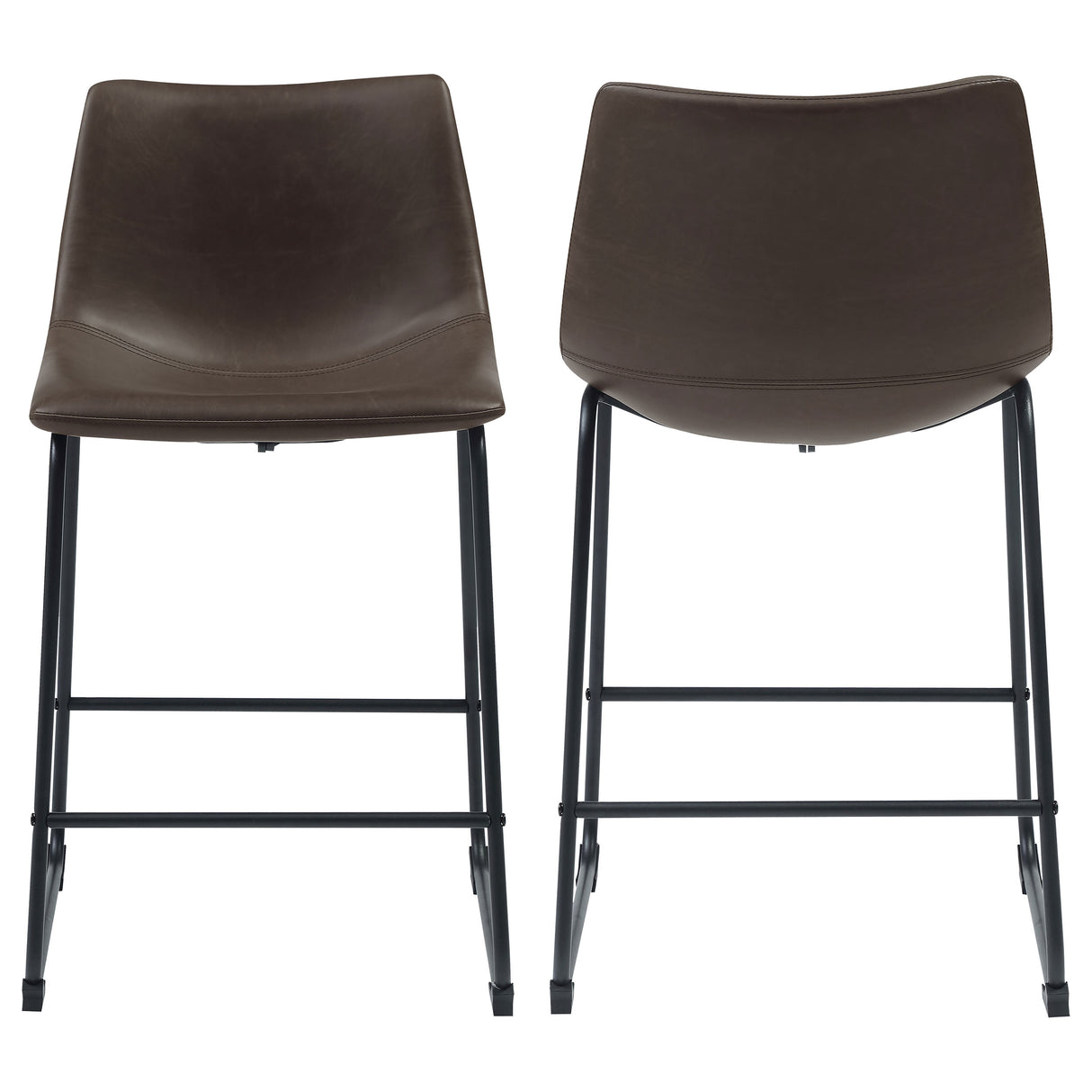 Counter Stool - Michelle Armless Counter Height Stools Two-tone Brown and Black (Set of 2)