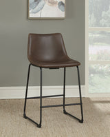 Counter Stool - Michelle Armless Counter Height Stools Two-tone Brown and Black (Set of 2)