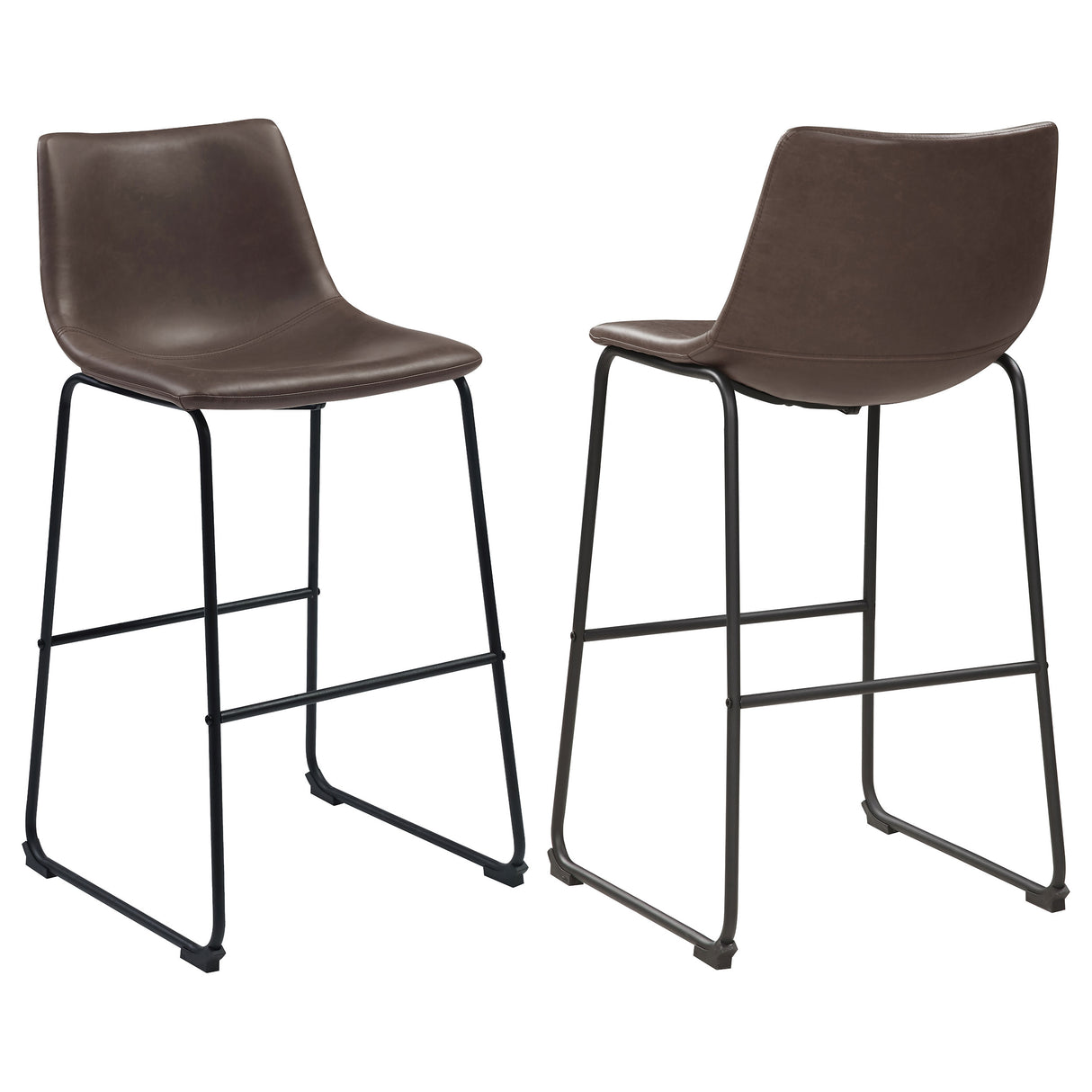 Bar Stool - Michelle Armless Bar Stools Two-tone Brown and Black (Set of 2)