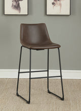 Bar Stool - Michelle Armless Bar Stools Two-tone Brown and Black (Set of 2)