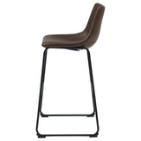 Bar Stool - Michelle Armless Bar Stools Two-tone Brown and Black (Set of 2)