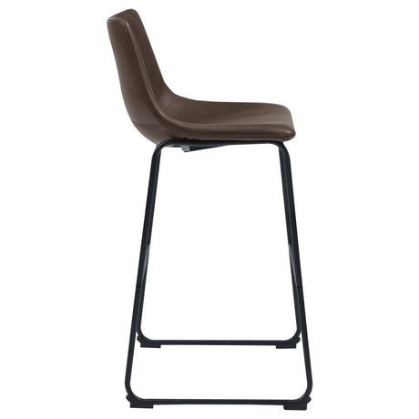 Bar Stool - Michelle Armless Bar Stools Two-tone Brown and Black (Set of 2)