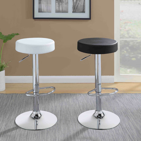 Adjustable Bar Stool - Ramses Adjustable Backless Bar Stool Chrome and White