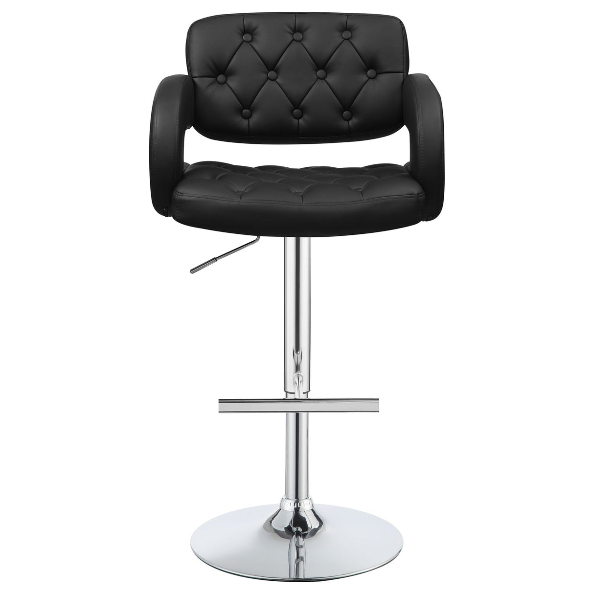 Brandi Adjustable Bar Stool Black and Chrome | Coaster - 102555 - Home Elegance USA - 4