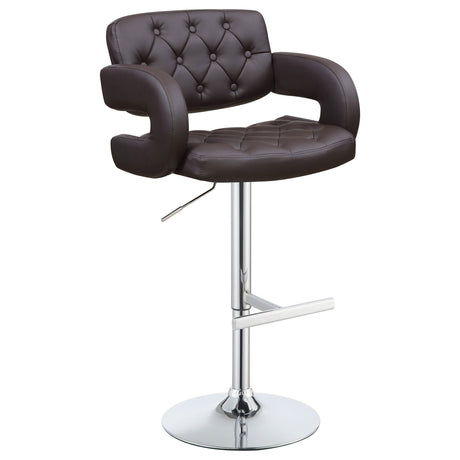 Brandi Adjustable Bar Stool Chrome and Brown | Coaster - 102556 - Home Elegance USA - 1