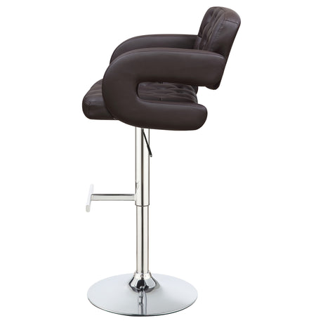 Adjustable Bar Stool - Brandi Adjustable Bar Stool Chrome and Brown